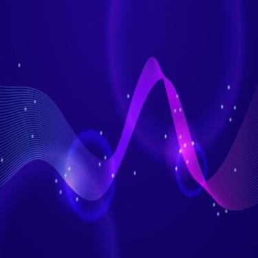 Imagem de Quadro Decorativo Abstract Wave Tecnologia Azul Design Moderno para Sala e Escritório 30x30cm