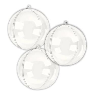 Imagem de Kit de Bolas Acrílicas Transparentes para Decoração, 5 Peças, 6,5cm de Diâmetro, Encaixáveis, Ideal para Festas e Decorações