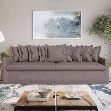 Imagem de Sofá Living Laguna 2,80m Com Capa Removível Lavável Cor Prata 2252