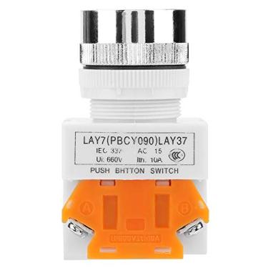 Imagem de Botão Verde Interruptor Momentâneo 22mm Montagem LAY37-11BN Controle Eletromagnético relé de Partida Contato 220V Reinicialização Automática Resistente Isolamento Estável