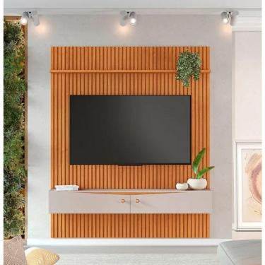 Imagem de Painel Riso Ripado 2,18x1,82cm Com Nicho Jcm Cinamomo/off