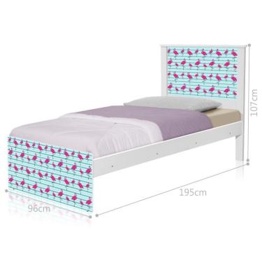 Imagem de Cama Juvenil Barcelona Flamingos Com Colchão
