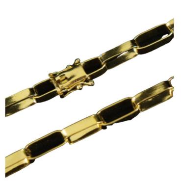 Imagem de Cordão Corrente Tijolinho 7Mm Cor Semelhante Ao Ouro 18K