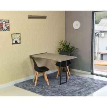 Imagem de Mesa Dobrável Retrátil 120x75 Volpi e 2 Cadeiras Leda Preta