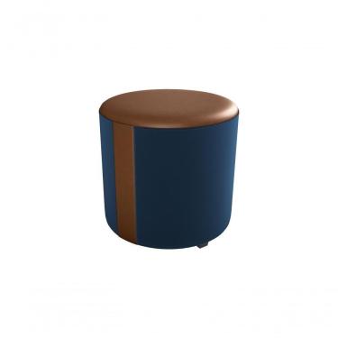 Imagem de Puff Decorativo Sala Descando Copenhage Premium Veludo Azul Matrix