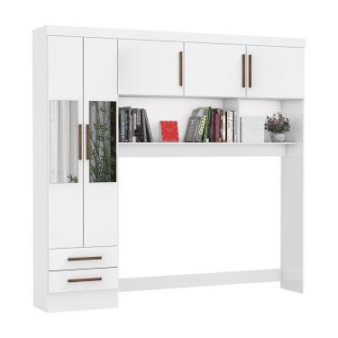 Imagem de Guarda-roupa Modulado 5pts 2gvts Com Espelho Carioca Móveis Branco