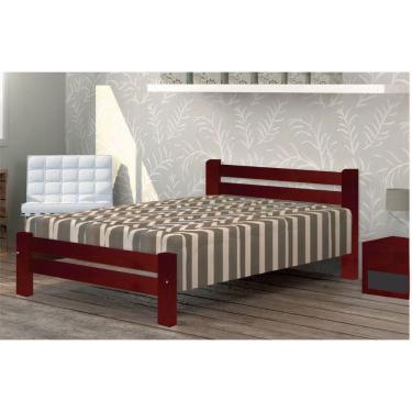 Imagem de Cama de Casal Itália de Madeira Angelim Mogno