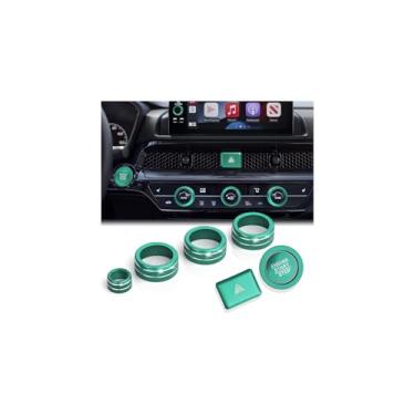 Imagem de DvlynAuroa Acessórios para Honda Civic 2022-2025 e Accord/CRV/HRV/Acura Integra 2023-2025 -A/C, rádio, luz de aviso, tampa do botão de arranque/anel (tela de 9 polegadas, verde)