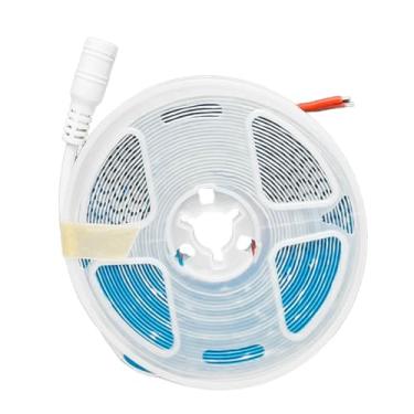 Imagem de Fita LED 5 Metros, Luz Quente 3000K, 240 LEDs por Metro, 12V DC, Flexível, Autoadesiva, Uso Residencial e Comercial, Cortável