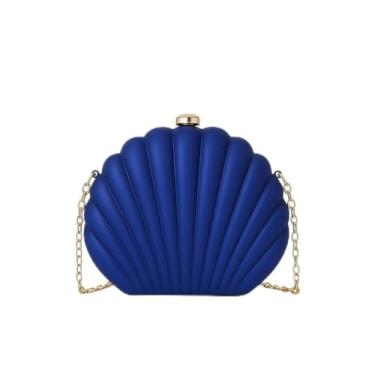 Imagem de Bolsa clutch metálica em forma de concha, bolsa rígida para noite com alça de corrente para mulheres