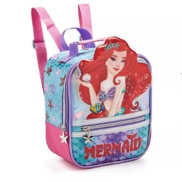 Imagem de Lancheira Térmica Escolar Infantil Menina Sereia Denlex, Verde