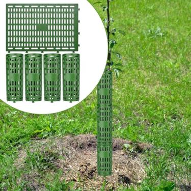 Imagem de RNXRZANK Conjunto de 5 Protetores de Tronco de Árvore, Envoltório Protetor de Árvore, Cerca Protetora Expansível para Plantas, Ideal para Jardinagem, Verde, Tamanho real