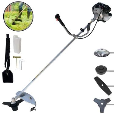 Imagem de Roçadeira Com Sistema Anti-Vibração À Gasolina Toyama TBC43H 43cc 1,7HP 2T Com Carretel Nylon + Faca 2 Pontas + Faca 3 Pontas + Escova Rotativa de Aço