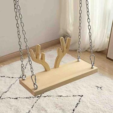 Imagem de Cadeira suspensa suspensa para quarto infantil, moldura de porta de quarto, cadeira suspensa de corda para família, cadeira giratória doméstica (b 50 cm)