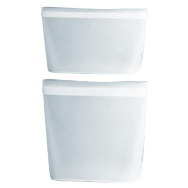 Imagem de Sacos de armazenamento reutilizáveis para alimentos | Sacos Ziplock reutilizáveis de silicone | Recipientes à prova de vazamento Preservação Ziplock para viagem, casa, escritório