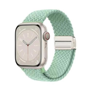 Imagem de Pulseira De Nylon Trançada Compatível Com Apple Watch Series S10 46mm 