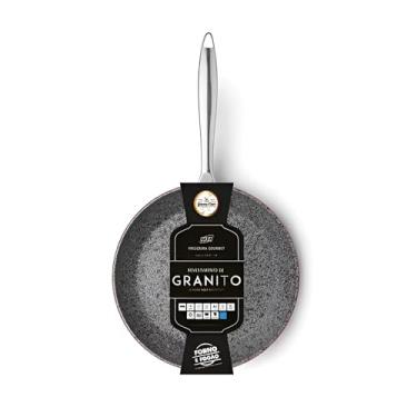 Imagem de Frigideira Granito Stone-flon Antiaderente Alumínio Forjado Cor Preto N.24 1,8L 24cm MTA - 8421