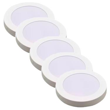 Imagem de Kit 5 Luminária Plafon Led Redondo Sobrepor 24W 6500K - Noll