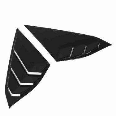 Imagem de aqxreight 2 Unidades/Conjunto Cortinas para Janela Lateral Traseira do Carro, Preto Brilhante, Substituição para 2018-2021 Scratch Air Excelente Proteção Lateral para Janela Com Persiana Ótimo