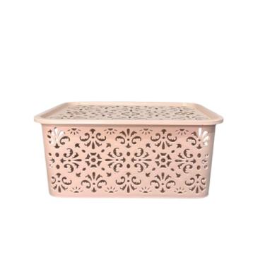 Imagem de Caixa Organizadora Oriental Color Com Tampa 3,5 Litros (BEGE)