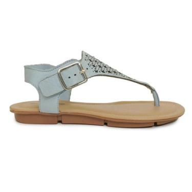 Imagem de Sandália Rasteira Couro Conforto Moda Bottero - Branco Off, 36