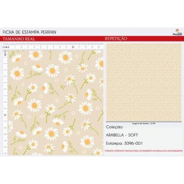 Imagem de Tecido Tricoline Margaridas Fundo Creme - Peripan - 50 x 150 cm - Idea
