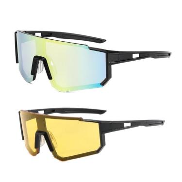 Imagem de Kit 2 Óculos De Sol Corrida Beach Ciclismo Dirigir À Noite-Unissex