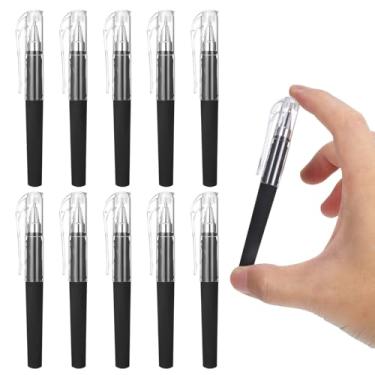 Imagem de Sibba 10 mini canetas de gel de bolso, caneta curta de tinta preta de 0,5 mm a granel, caneta de secagem rápida de escrita suave para diário, caderno, escritório, escola e trabalho de enfermagem