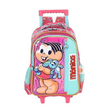 Imagem de Mochila de Rodinhas Luxcel Turma da Mônica Relevo Pink