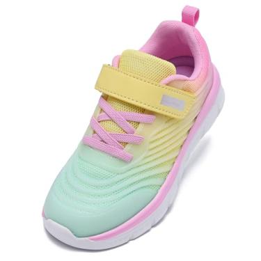 Imagem de PolarPals Tênis infantil para meninos e meninas, tênis de corrida leve com velcro, rosa, 13 Little Kid