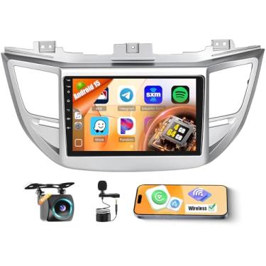 Imagem de Inefala Tela de rádio 4G 64G para Hyundai Tucson 2015-2018 CarPlay Android 15 IPS tela sensível ao toque 9 polegadas estéreo para carro Android câmera de backup automático Bluetooth 5.0 GPS FM RDS EQ