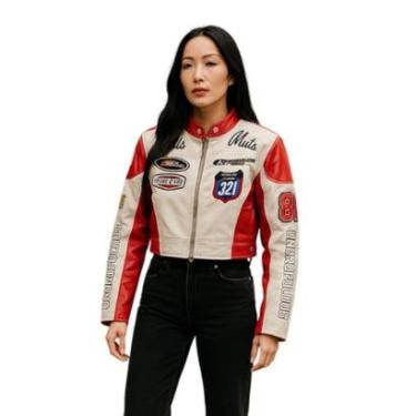 Imagem de Jaqueta Feminina Couro Fake Modelo Motoqueira Curta Muts-Feminino
