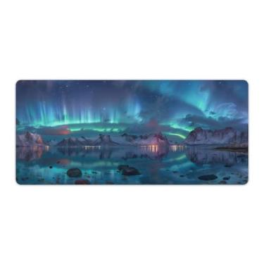 Imagem de FoRes Northern Lights Space Universe Cool Large Mouse Pads Gaming Antiderrapante Base de Borracha Tapete de Mesa Laptop Acessórios de Computador Suprimentos Bloco de Escrita para Escritório Casa 40 x