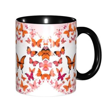 Imagem de Zeraoke Canecas de café criativas com estampa de borboletas, personalizadas, presente para a família, tamanho de 325 ml, unissex