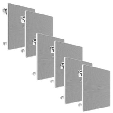 Imagem de Kit 6 Arandelas JBL 6CO3Q+ Quadrada Branca - 70 Watts RMS