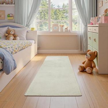 Imagem de Alfombra Jinchan 61x152 cm Marfil de Peluche Lavable Antideslizante