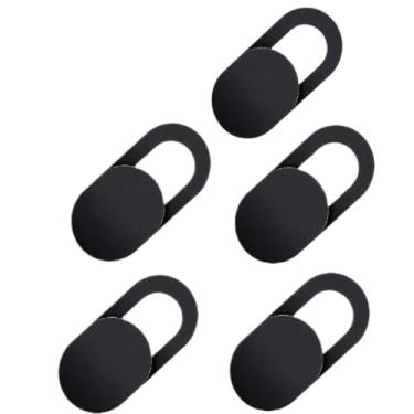 Imagem de Capa para webcam, capa de webcam compatível com laptop, desktop, PC, MacBook Pro, iMac, Mac mini, iPad Pro, smartphone, proteja sua privacidade e segurança, adesivo forte (pacote com 5 preto)
