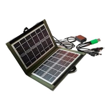 Imagem de Carregador Solar Portátil, Painel Fotovoltaico Dobrável 7W, 6V/1.2A, 29x20cm, com Cabo USB para Camping e Emergências