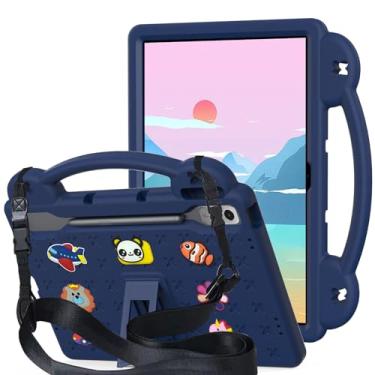 Imagem de QYiiD Capa infantil para Lenovo Tab P12 32.3 cm 2023 (TB370FU), capa protetora infantil EVA à prova de choque com alça de suporte, alça de ombro, suporte para tablet Lenovo P12 12,7 polegadas