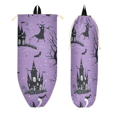 Imagem de xigua Suporte para saco plástico Flying Witches Suporte de parede com cordão 1 pacote, organizador de sacolas de supermercado reutilizável para bolsas, meias, roupas íntimas e gravatas