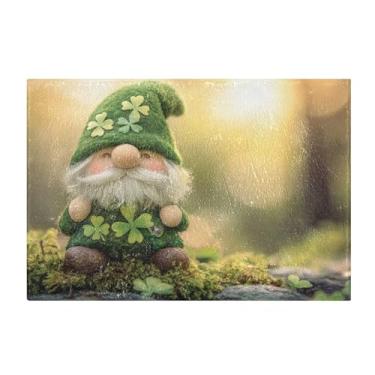 Imagem de Burbuja Tapete de banho St. Patrick Gnomo, tapete de banheiro absorvente extra macio com suporte antiderrapante para banheiro, banheira e chuveiro, 40,6 x 61 cm