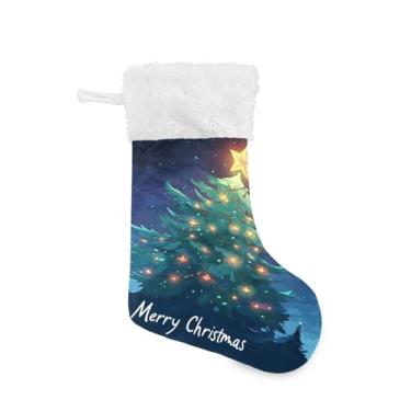 Imagem de CEBUGI Meias de Natal grandes para árvore de Natal de 43 cm, decorações de meia de Natal personalizadas para festa em família, escadas, lareira, 1 pacote