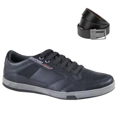 Imagem de Kit Sapatênis Pegada Element Masculino + Cinto, Preto, 42