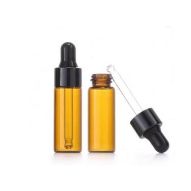 Imagem de Kit Com 20 Frasco Vidro Ambar Conta Gotas Preto 5Ml Luxo - Rplabor