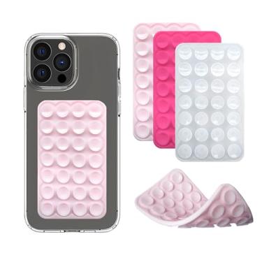 Imagem de Capa de telefone com ventosa dupla face de silicone, suporte destacável, aderência aderente para celular, acessórios mãos-livres para selfies e vídeos, itens populares do TikTok para iPhone e Android