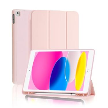 Imagem de Capa para iPad 9ª / 8ª / 7ª geração 10.2 Polegadas iPad Air 3 / Pro 10.5 Polegadas com Suporte para Pencil Parte Traseira em TPU Macio função de ativação/desativação automática, Rosa