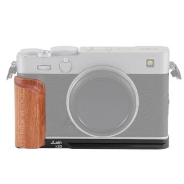 Imagem de Alça de madeira em forma de L Foto4easy para câmera Fuji X-E5 com placa de base de liberação rápida para Gimbal Arca Swiss em tripés