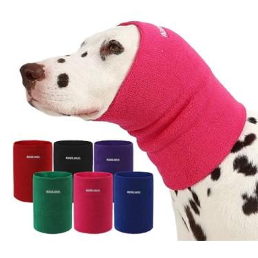 Imagem de AOOLMOL Moletom com capuz calmante para cães e gatos – capa macia de camada dupla para alívio da ansiedade e proteção de ruído, envoltório elástico para cabeça de animal de estimação para cuidados