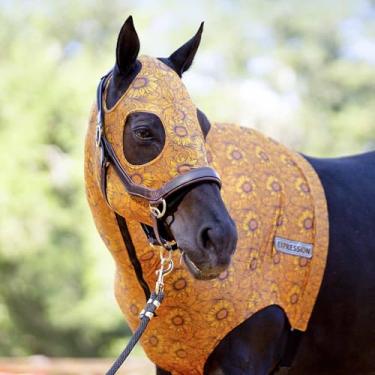 Imagem de Jeffers Capuz Expression de cavalo de lycra, completo – Capa de crina de elastano elástico para preparação pré-show, cuidados ou uso estável – proteção segura e confortável contra poeira – pares com