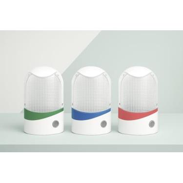 Imagem de Luminaria de Tomada Com Sensor De Luz Noturna Automatica Led Bivolt Luz Suave Para Quarto Infantil Sala Corredor Banheiro (AZUL)